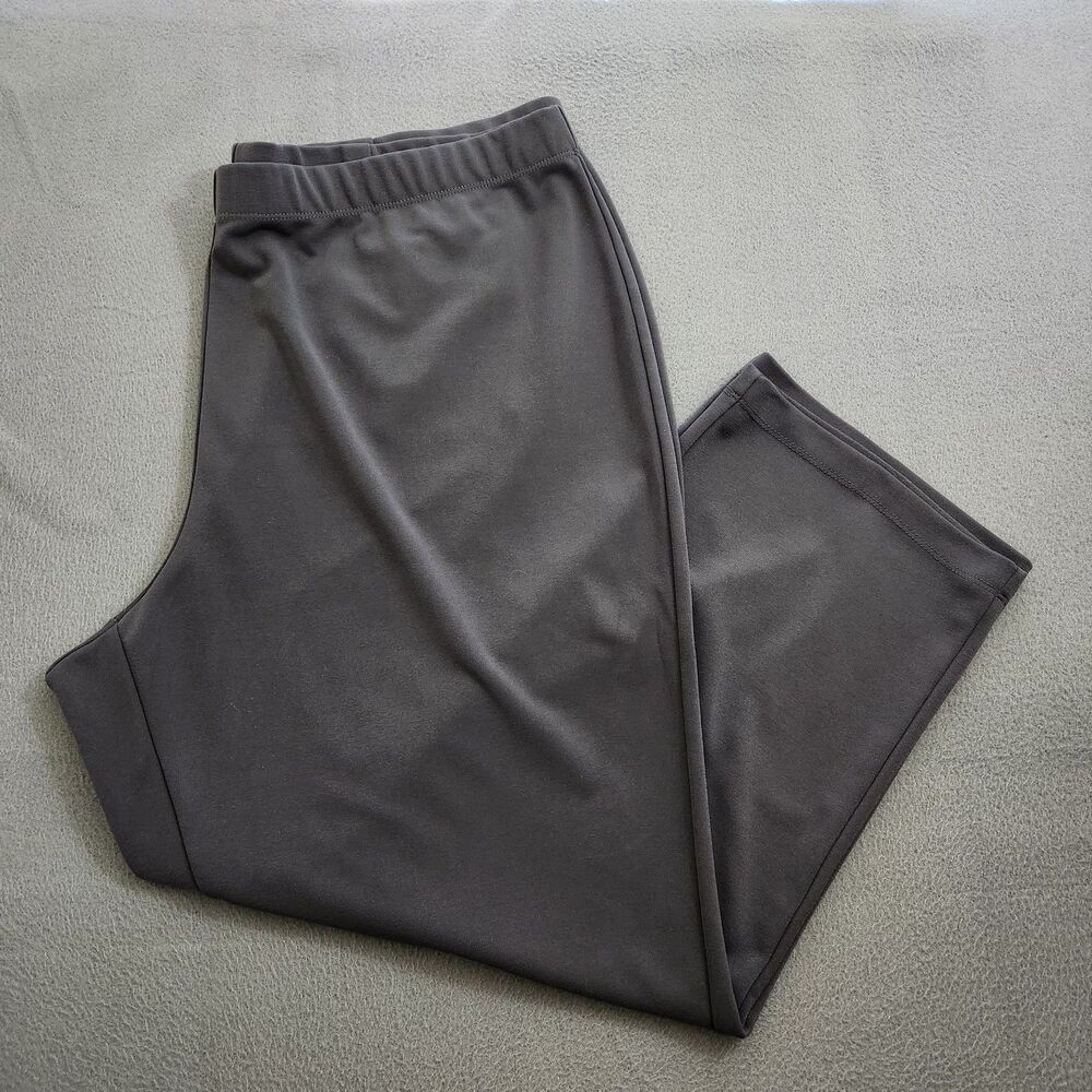 Susan Graver Women 2XP Gray Pull On Milano Knit Elastic Waist Pants